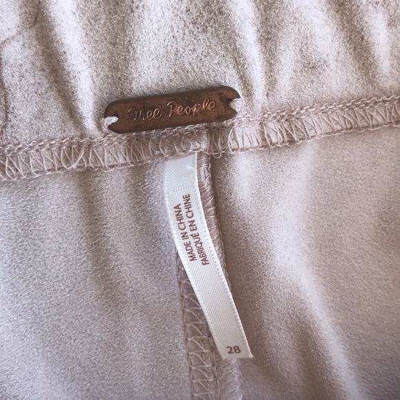 Free People Blush Pink Vegan Suede Studded Pants - Picture 6 of 7